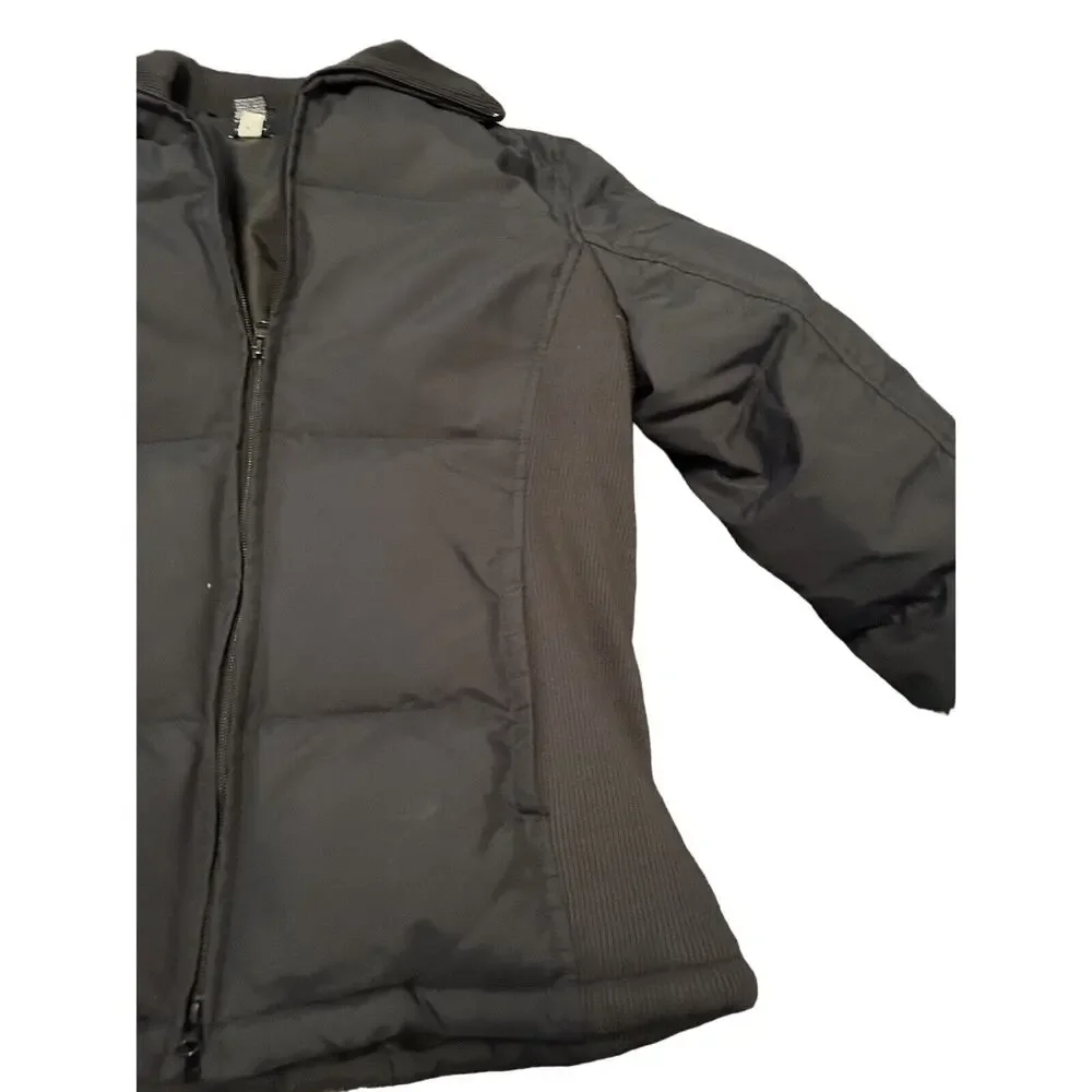 Gap Womens Feather Down Dark Navy Blue Puffer‎ Coat Jacket Full Zip Size Large